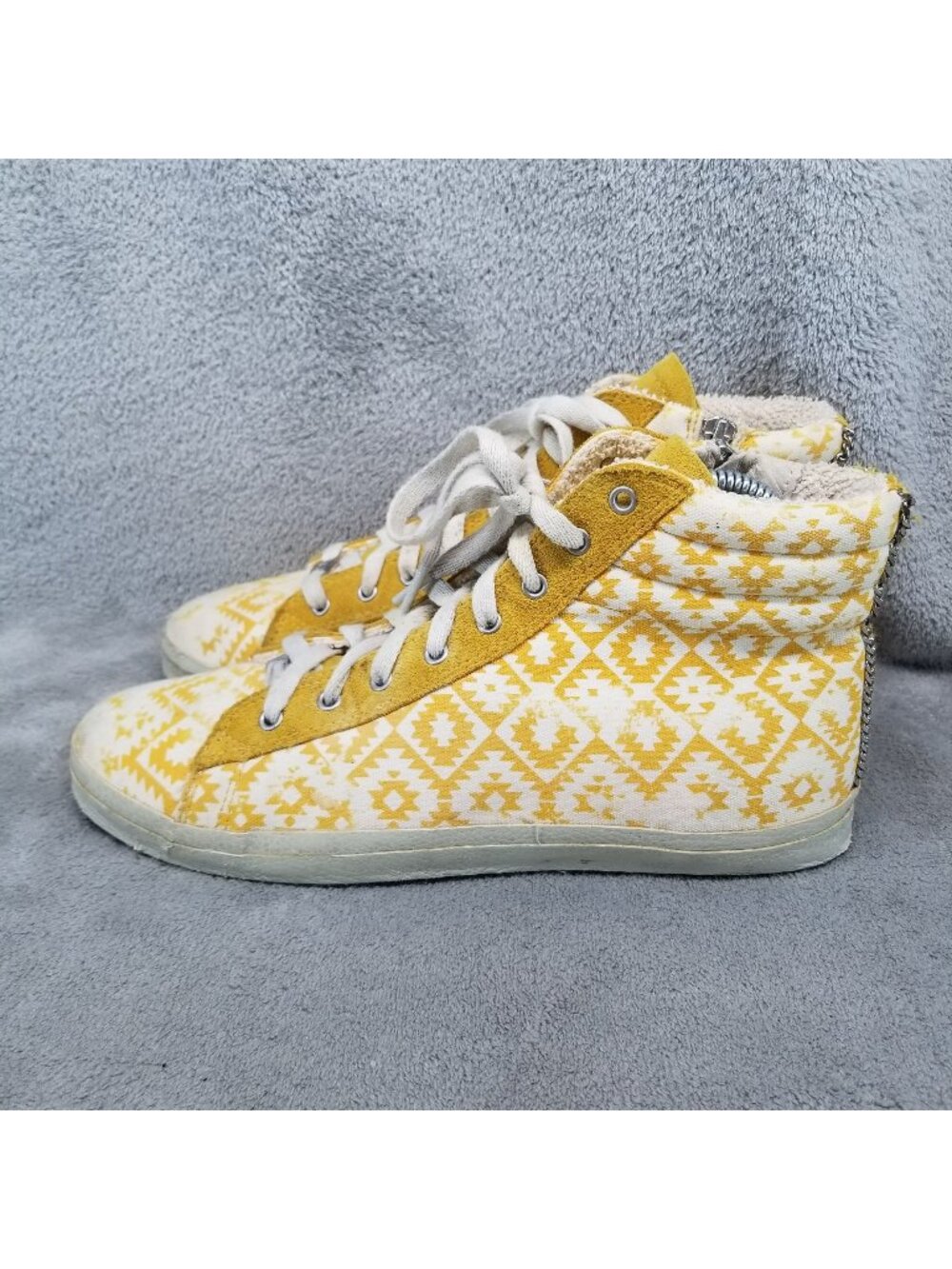 Kim & Zozi Shoes Womens Size 10 Hippie Bling Yellow High Top Sneakers *Read*